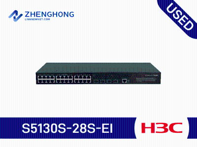 H3C S5130S-28S-EI L2 Ethernet Switch with 24*10/100/1000BASE-T Ports and 4*1G/10G BASE-X SFP Plus Ports,(AC)