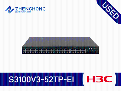 H3C S3100V3-52TP-EI L2 Ethernet Switch with 32*10/100BASE-T Ports, 16*10/100/1000BASE-T Ports, and 4*1000BASE-X SFP Ports,(AC)