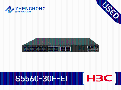 H3C S5560-30F-EI, 24 SFP ports; 8 10/100/1000BASE-T Ethernet (Combo) ports; 4 10G/1G BASE-X SFP+ ports; 1 expansion slot; 2 fan module slots; 2 power module slots