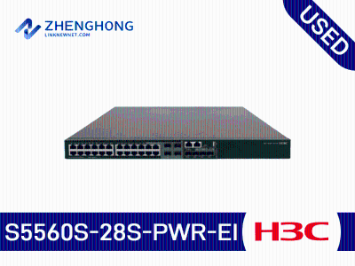 H3C S5560S-28S-PWR-EI, 24 10/100/1000BASE-T ports (including 4 combo interfaces) and 4 10G/1G BASE-X SFP+ ports