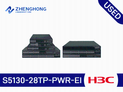 H3C S5130-28TP-PWR-EI L2 Ethernet Switch,24*10/100/1000BASE-T,2*10G BASE-X SFP+ Ports,2*10G BASE-T,(PoE+,AC/DC)
