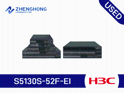 H3C S5130S-52F-EI L2 Ethernet Switch,48*100/1000 BASE-X SFP Ports,2*GE Combo-port,4*1G/10G BASE-X SFP+ Ports.