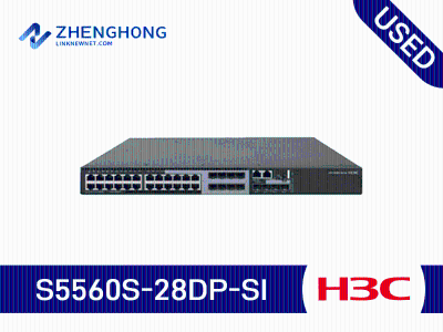 H3C S5560S-28DP-SI, 24 10/100/1000BASE-T autosensing Ethernet ports,4 SFP Ports