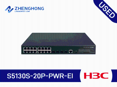 H3C S5130S-20P-PWR-EI L2 Ethernet Switch with 16*10/100/1000BASE-T PoE+ Ports(AC 185W) and 4*1000BASE-X SFP Ports