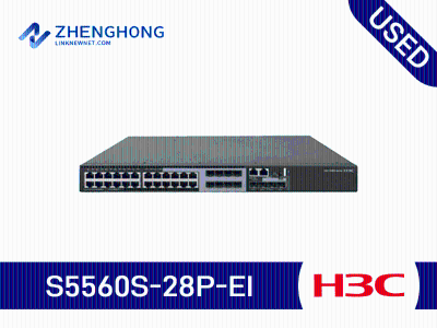 H3C S5560S-28P-EI, 24 10/100/1000BASE-T ports (including 8 combo interfaces) and 4 SFP ports